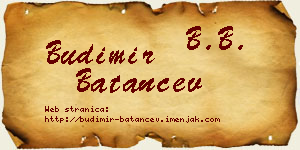 Budimir Batančev vizit kartica